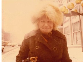 Faiga Fisher, the mother of Virginia Fisher Yaffe, outside her apartment on Sherbrooke St. in Montreal, in the mid-1970s. (Courtesy of Virginia Fisher Yaffe)