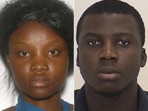 Emmanuel (Manny) Owusu-Ansah, right, is on trial for first-degree murder in the death of his ex-girlfriend Bridget Takyi.
