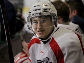 Gabe Vilardi takes part in Spits mini camp action at WFCU Community rinks Friday May 15, 2015. (NICK BRANCACCIO/The Windsor Star)