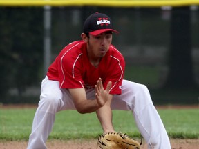 Windsor Selects 16s shortstop Aaron Atkins fields a ground ball against Ontario Royals at Mic Mac Park, Sunday May 17, 2015. (NICK BRANCACCIO/The Windsor Star)