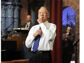 In this image released by CBS, David Letterman appears during a taping of his final "Late Show with David Letterman," Wednesday, May 20, 2015 at the Ed Sullivan Theater in New York. After 33 years in late night television, 6,028 broadcasts, nearly 20,000 total guest appearances, 16 Emmy Awards and more than 4,600 career Top Ten Lists, David Letterman is retiring. (Jeffrey R. Staab/CBS via AP)