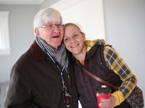Marilynn Harcus thanks Michael Rovers for helping her move into a new apartment.
- John Chan photo