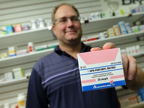WINDSOR, ON. MAY 12, 2015. --  Tim Brady is photographed in his Essex pharmacy on Tuesday, May 12, 2015. Brady is taking part in a new Fentanyl exchange program.            (TYLER BROWNBRIDGE/The Windsor Star)