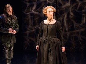 Brigit Wilson is shown with Graham Abbey (Count Johan Oxenstierna) as Duchess Erika Brähe in Christina, The Girl King, which played previously at the Stratford Festival. This season, she's in three productions: The Adventures of Pericles, The Alchemist and The Physicists.
- Photo by Cylla von Tiedemann, courtesy Stratford Festival