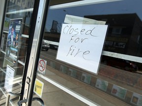 Bazzi Produce is seen after an overnight fire in Windsor on Saturday, May 2, 2015.                   (TYLER BROWNBRIDGE/The Windsor Star)