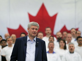 In this file photo, Prime Minister Stephen Harper speaks at the Valiant plant in Windsor on Thursday, May 14, 2015.  (Nick Brancaccio/The Windsor Star)