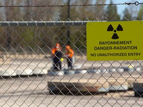 Workers at Bruce Nuclear work in the intermediate waste depot currently in storage in surface and subsurface containers on site near Kincardine north of  in London, Ont. on Wednesday May 13, 2015. Mike Hensen/The London Free Press/Postmedia Network