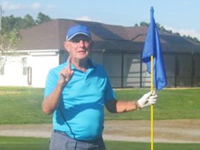 Fred Mitchell used a six-iron to ace the 112-yard 13th-hole at Pinemoor Golf Club in Englewood. Fla. (Courtesy of Fred Mitchell)