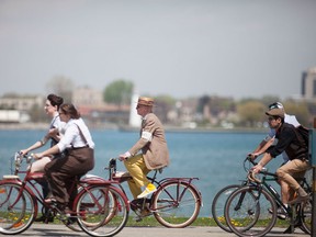 Cyclists take part in the Windsor Tweed Ride along Windsor's waterfront, Saturday, May 9, 2015.  (DAX MELMER/The Windsor Star)