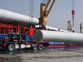 Files: Morterm Ltd. terminal workers unload a huge cargo of wind turbine parts in 2008. (Windsor Star files)