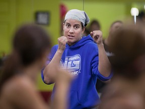 Boxing champ Mary Spencer holds a boxing seminar at Kersey Kickbox Fitness Club on Saturday, May 9, 2015. (DAX MELMER / The Windsor Star)
