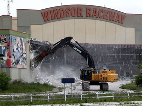 Jones Demolition are tearing down Windsor Raceway, Monday June 01, 2015.   Windsor Raceway the venue of thousands of harness horse races, many historic.   (NICK BRANCACCIO/The Windsor Star)