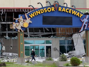 In this file photo, Jones Demolition are tearing down Windsor Raceway, Monday, June 1, 2015.  Windsor Raceway was the venue of thousands of harness horse races. (NICK BRANCACCIO/The Windsor Star).