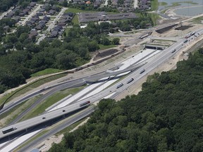 An aerial view of the Herb Gray Parkway is shown on Wednesday, June 24, 2015 in Windsor, ON. (DAN JANISSE/The Windsor Star)