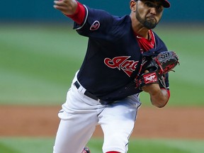 Danny Salazar #31 of the Cleveland Indians throws a pitch during the first inning of the game against the Texas Rangers at Progressive Field on May 26, 2015 in Cleveland, Ohio. (Photo by Kirk Irwin/Getty Images)