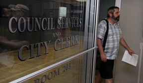 Paul Synnott files application for a review of campaign finances of candidate Gabriel Maggio at City Clerk’s office, Thursday June 25, 2015. (NICK BRANCACCIO/The Windsor Star)