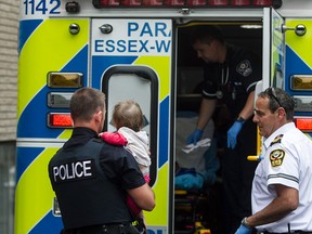 WINDSOR, ONT.: JUNE 20, 2015 -- Windsor police investigate a report of two abandoned children, June 20, 2015.  (DAX MELMER/The Windsor Star)