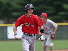 Windsor Selects Kyle Renaud prepares to round third base during action against the  Ontario Nationals in  the Premier League of Baseball Championships held in Windsor, Ontario on June 26, 2015. (JASON KRYK/The Windsor Star)