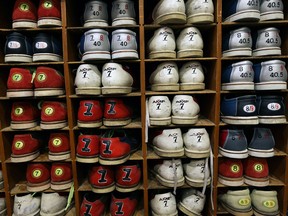 Bowling shoes at The Bowlero Family Fun Centre are shown on Monday, June 29, 2105, in Windsor, ON. The west side landmark has been sold and will be shut down permanently according to a local bowling tournament organizer. (DAN JANISSE/The Windsor Star)