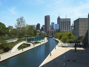 Water canal in downtown Indianapolis. Photo by fotolia.com.