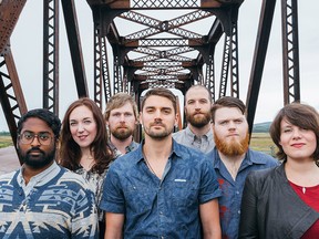 Seven-piece Newfoundland-based indie rock band Hey Rosetta! in a 2014 promotional image. (Photo courtesy of Scott Blackburn)