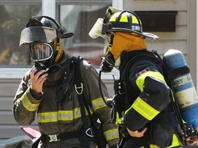 Windsor Firefighters on the scene of a house fire in the 3500 block of King Street in Windsor, Ontario on June 3, 2015. (JASON KRYK/The Windsor Star)  (One pet rabbit was rescued from the fire)