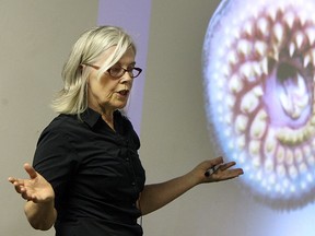 Barbara Zielinski discusses sea lampreys at Science City in Windsor on Wednesday, June 17, 2015. The vampire like fish has been a problem in the great lakes ever since it arrived in the 1800's.                 (TYLER BROWNBRIDGE/The Windsor Star)