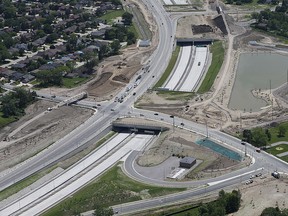 An aerial view of the Herb Gray Parkway is shown on Wednesday, June 24, 2015 in Windsor, ON. (DAN JANISSE/The Windsor Star)