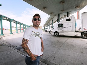 Traffic was flowing for the first full day on the Herb Gray Parkway on Monday, June 29, 2015, in Windsor,  and trucker Branden Coutu of Montreal, QC. commented on the new road. (DAN JANISSE/The Windsor Star)