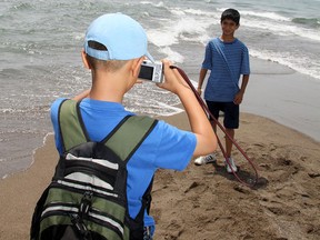 Students making memories at Point Pelee's tip of the park. (Courtesy of Parks Canada)