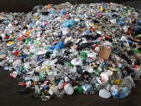 A day's worth of collected plastics from Windsor and the county is pictured during an open house at the recycling centre, Sunday, June 14, 2015.  (DAX MELMER/The Windsor Star)