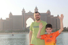 Salim Alaradi on vacation with his son Mohammed in Palm Jumeirah, Dubai, less than a year before his arbitrary arrest and detention in August 2014. (Handout photo)