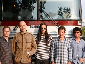 The Tragically Hip in a promotional image. From left: Drummer Johnny Fay, frontman Gord Downie, guitarist Rob Baker, bassist Gord Sinclair, and guitarist Paul Langlois. (Handout / The Windsor Star)