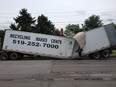 A transport truck carrying recycled material collapsed near Wyandotte Street E. and Drouillard Road Wednesday afternoon.