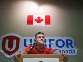 Unifor Local 444 president Dino Chiodo speaks at a question and answer session after Oakley Sub Assembly ratified their contracts, Saturday, June 13, 2015.  (DAX MELMER/The Windsor Star)