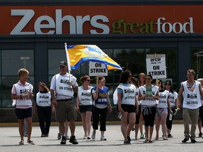 Members of UFCW walk the picket line at Zehrs on Malden Road Saturday July 04, 2015. (NICK BRANCACCIO/The Windsor Star)