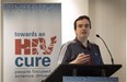 Dr. Asier Saez-Cirion of the Pasteur Institute in Paris speaks at the HIV-AIDS conference in Vancouver, Sunday, July 19, 2015. An 18-year-old French girl exposed at birth to HIV has been in remission for 12 years with no detectable virus in her blood - despite stopping drug treatment at the age of five, an international HIV-AIDS conference in Vancouver has been told.(THE CANADIAN PRESS)
