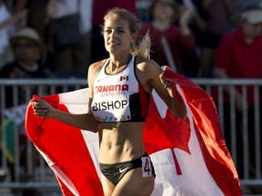 Ex-Lancer Melissa Bishop won the women's 800m's final during the Pan Am Games at Toronto's York University, Tuesday July 22, 2015. (Peter J. Thompson/National Post) [For Sports story by Sean Fitzgerald, Eric Koreen & Nick Faris/Sports]