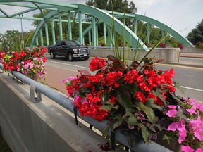 Beautiful flowers pots adorn Wyandotte Street East bridge over Little River in East Riverside, Friday July 24,2015. (NICK BRANCACCIO/The Windsor Star)