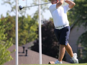 Bryce Evon eyes a drive during the Jamieson Golf Tour at the Pointe West Golf Club in Amherstburg, ON. on Monday, July 27, 2015. (DAN JANISSE/The Windsor Star)