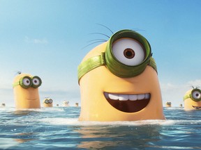 In this image released by Universal Pictures, various minion characters appear in a scene from the animated feature, "Minions." (Illumination Entertainment/Universal Pictures via AP)