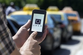 Uber, the peer-to-peer ride sharing app, launched in London, Ont. on Thursday July 23, 2015. Craig Glover/The London Free Press/Postmedia Network