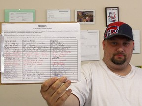 Mike Makarich, a property manager in Chatham, is trying to get 100,000 signatures on a petition that calls for mandatory direct payment to landlords for tenants on Ontario Works and Ontario Disability Support Program. (Ellwood Shreve/Postmedia News)