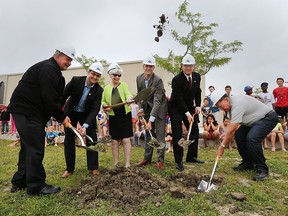 Windsor Mayor Drew Dilkens speaks at a media conference on Tuesday, July 7, 2015, during a ground breaking ceremony for a new community pool to be built at the WFCU Centre. (DAN JANISSE/The Windsor Star)