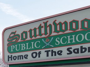 Southwood Public School's sign is pictured in this file photo. (FILES/The Windsor Star)