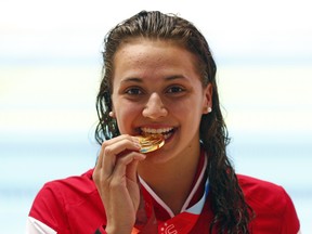 LaSalle swimmer Kylie Masse won Canada's second gold medal Tuesday night in the 100-metre backstroke at the Summer Universiade in Gwangju, South Korea. Courtesy of Mathieu Belanger.