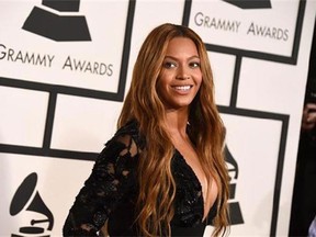 Beyonce arrives at the 57th annual Grammy Awards at the Staples Center in Los Angeles on Feb. 8, 2015. The pop superstar will be the featured subject of two separate courses offered at the University of Victoria and the University of Waterloo in the coming school year. THE CANADIAN PRESS/AP, Invision - Jordan Strauss