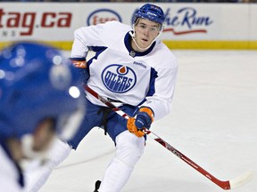 Connor McDavid takes part in the Edmonton Oilers Orientation Camp in Edmonton, Alta., on Friday July 3, 2015. THE CANADIAN PRESS/Jason Franson