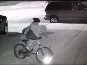 Windsor police have released video from a family’s home surveillance system that shows a woman stealing a young girl’s bicycle.