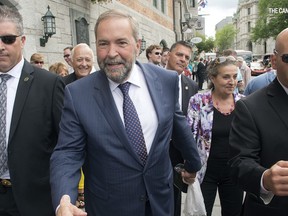 NDP Leader Tom Mulcair on the campaign trail. (Canadian Press files)